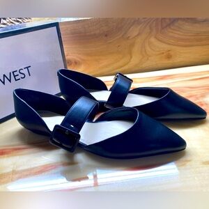 Nine West Pointed Toe Flat With Buckle Strap